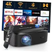 4K Projector with Wifi and Bluetooth, 2024 Upgraded 4K with Wifi and Bluetooth