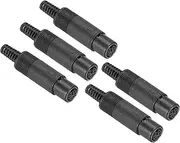 uxcell S-Video DIN Mini Female Socket 6 Pin Signal Transmission for TV, DVD Player Pack of 5