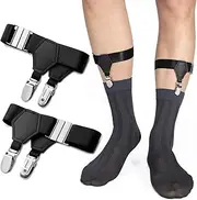 [STAY GENT] Mens Sock Suspenders, Sock Garters for Men with Non-Slip Clips, Elastic Adjustable Sock Holders Keep Sock In Place