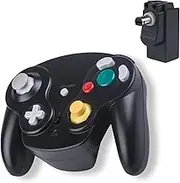TechKen 2.4G Bluetooth Ngc Gamepad Joystick Controller With Receiver Adapter For Wii U Gamecube Ngc Gc Black