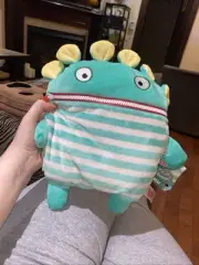 Gerd Hahns Worry Eaters Schnulli Plush Eats Your Worries Green Stripes Zipper