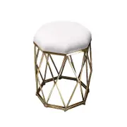 Elegance White Dressing Stool: Chic Makeup & Nail Scrubbing Chair