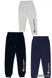 NWT Boys Script Champion Tracksuit Pants, Fleece Lined Track Pants, Joggers