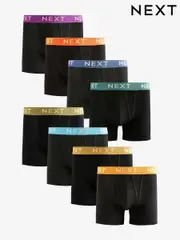Black White Gold Waistband A-Front Boxers 8 Pack (K90841) | $73