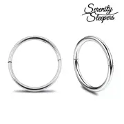 STERLING SILVER 925 Sleeper Hoop Earrings Solid Hinged (Pair) NEW - Tracked Post