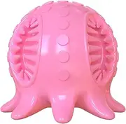 Dog Molar Squeak Toy Octopus Shape TPR Molar Toothbrush Ball Bite Resistant Sounding Toy Dog Bite Rod Pet Supply cleaning expends energy grinding teeth (Color : Pink, Size : 7x6.1cm)