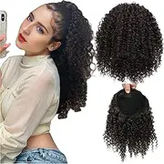 Short Afro Kinky Curly Drawstring Ponytail Extension for Black Women Synthetic Curly Ponytail Extension for Daily Party Use (2#)