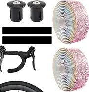 Cycling Tape for Handlebars - Soft Cycling Handlebar Grip Tape Wraps - Soft Geometric Pattern Handle Wrap Adhesive Cycle Accessories for Travel, Biking & Outdoor