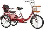 DEFGHIJ Adult Tricycles 20Inch 3 Wheel Bikes Bicycles Cruise Trike for Seniors Women Men with Suspension Shopping Basket and Back Seat