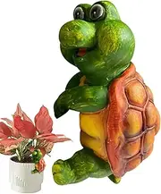 Flower Pot Hugger | Flower Pot Decorations Huggers - Cute Frog with Turtle-shell Funny Anti-UV Weather-resistant for Lawn Pond Gardener Workplace Patio