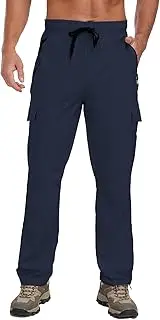 [TOIUUI] Hiking Pants Men Water Resistant Cargo Pants Lightweight Travel Pants with Zipper Pockets for Work Fishing Outdoor QYY24011