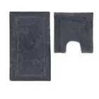 2 Piece Cotton Bath Mat Set 2200GSM Soft Bathroom Mats Contour & Rug Non Slipce