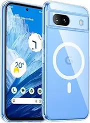 TR4U for Google Pixel 8a Case, Clear Magnetic [Anti-Yellowing], [Military Grade Drop Protection], Hard Back Protective Cover, Compatible with MagSafe Accessories for Pixel 8a 6.1-Inch (2024)