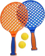 ERINGOGO 1 Set Plastic Badminton Racket Lightweight Racquets with Balls for for Parent Interaction Sports Development Activities
