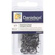 Premium Octopus Hooks Blk Nickel sz1 50 pcs