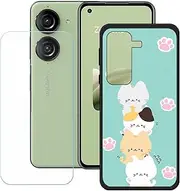 [Generic] TPU Cover for Asus Zenfone 10 + HD Tempered Glass, Silicone Shell Bumper Protective Back Case - 9 Hardness Anti-Scratch Screen Protector for Asus Zenfone 10 (5,9") - KE70
