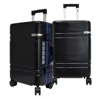 在飛比找Yahoo奇摩購物中心優惠-FILA 25吋碳纖維飾紋2代系列鋁框行李箱-墨黑藍