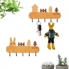 Solid Wood Key Storage Holder Non-toxic Coat Rack Kitchen Bathroom Bedroom