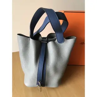 正品 愛馬仕 Hermès Picotin Lock 18 菜籃子 小水桶 拼接 撞色 雙色 限量 牛皮