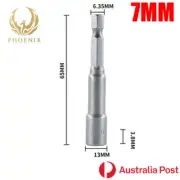 2PC 7MM Socket Magnetic Nut Driver Set Drill Bit Adapter 1/4'' Hex Shank