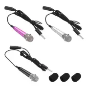 3Pcs Mini Microphone, Mic Tiny Microphone Sponge Cover Hot Pink/Black/Silver