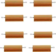Mellisso 8X Gold Aluminum Clad Power Resistor Resistance 100W, 8 Ohm 8R
