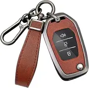 ontto Alloy Car Key fob Cover Fit for SAIC MAXUS T60 G10 G50 V80 Flip leather Key case keyring Key Shell holder bag keychain