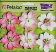 CAMELIA In The PINK - 45mm Across - 6 Mulberry Paper Flowers Mix Petaloo Jb