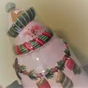 Cookie Jar Oneida Snowman Christmas Theme Mitten Garland 13 inch