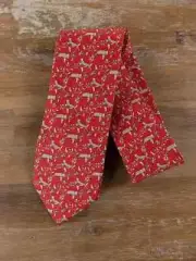SALVATORE FERRAGAMO red leopard & flowers animal print silk tie authentic NWT