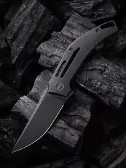 WE Speedliner 3.39" CPM 20CV Black Stonewashed Titanium Folding Knife WE22045C-1