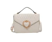 White*Crossbody Bags for Women Small Handbags Shoulder Bag Ladies Purse Evening Bag with Chain Strap