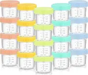 DIOZYRA 20 Pack Glass Baby Food Storage Containers,4oz Baby Food Jars with Airtight Lids,Small Meal Prep Jar for Baby Food,Fruit,Vegetable Purees,Freezer & Microwave Safe