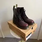 NEW Dr Martens 1460 W 8 Eye Boot Red Rouge Vintage Leather Size UK5 US7 EU38
