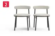 Set of 2 Brosa Lancel Dining Chairs (Light Cream Boucle)