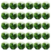 60 Pack K9 Crystal Octagon Beads 2 Holes 14mm Chandelier Prisms Green