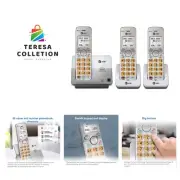 3 Handset DECT 6.0 Cordless Home Phone Full-Duplex Handset Speakerphone, Back...
