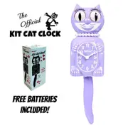 PASTEL LILAC LADY KIT CAT CLOCK 15.5" Kit-Cat Klock NEW Free Battery USA MADE