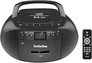 Gelielim Portable CD and Cassette Player Boombox Combo, Casette Tape Recorder with Remote, AM FM Radio, USB Playback with Earphone Jack, 5.1V Bluetooth Speaker, Battery Operated or AC Powered for