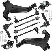 10pc Front Lower Control Arms Suspension Kit Fit for Nissan for Pathfinder 1996-2004 Fit for Infiniti for QX4 1997-2003 w/Ball Joint Sway Bar End Link Tie Rod K640329 K640330 K90662 K90659 K90659