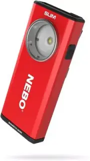 NEBO Slim Work Light, USB Rechargeable Bright Pocket Light with Clip Red