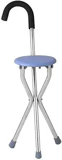 Folding Cane Chair Thickened Stainless Steel Walking Stick Stool for Seniors Portable and Lightweight Skid Design for Outdoor Rest and Daily Use Packed in Separate