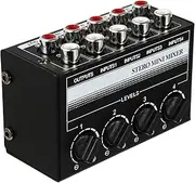 TOYANDONA Mixer 4-channel Stereo Mini Passive Sound Controller for Phone Laptop Player