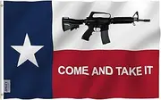ANLEY |Fly Breeze| 3x5 Foot Come And Take It Texas Flag - Vivid Color and UV Fade Resistant - Canvas Header and Double Stitched - M4 Carbine Flags Polyester with Brass Grommets 3 X 5 Ft