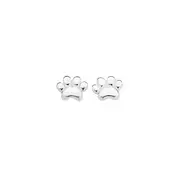 Silver Paw Print Stud Earrings