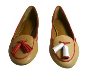 Coach Manika Soft Tan Leather Flat Shoes