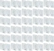 IFAMIO 30 Pack Double Sided Adhesive Wall Hooks Self-Adhesive Nail Free No Damage Multi-Purpose Hooks Clear Picture Hanging Sticky Wall Hooks for Bathroom Kitchen Office Hanging