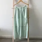 BRAND NEW ASOS Unique Drape Front Mint Green Maxi Skirt Thigh Slit Size 6