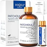 HIQILI Patchouli Essential Oil, Pure Natural and Organic, for Perfume Making, Diffuser and Skin - 3.38 Fl Oz