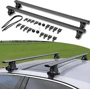 2PCS Compatible for Kia EV6 EV 6 Lockable Roof Rail Rack Rooftop Luggage Sedan Crossbars Cross Bars Aluminum Alloy(Black)